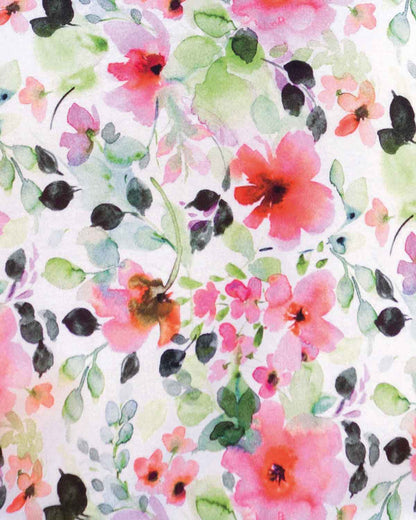 Rosella Floral Pure Cotton 3/4 Sleeved Blouson Top