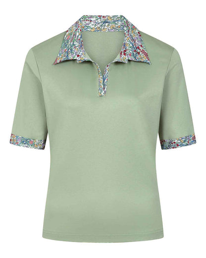 Fiona Trimmed Short Sleeved Cotton Polo Top