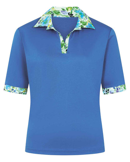 Kerrie Trimmed Short Sleeved Cotton Polo Top