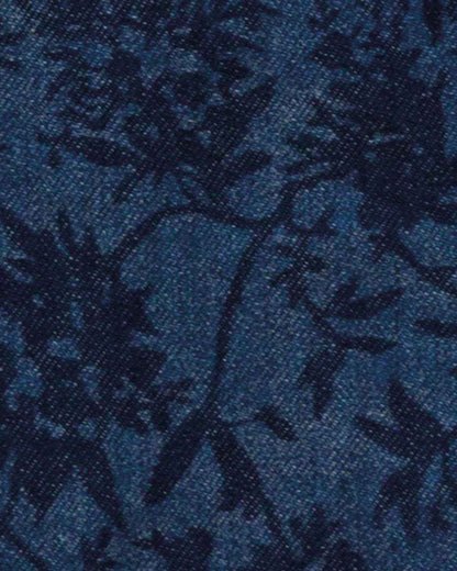 Joy Floral Denim Panelled A Line Skirt