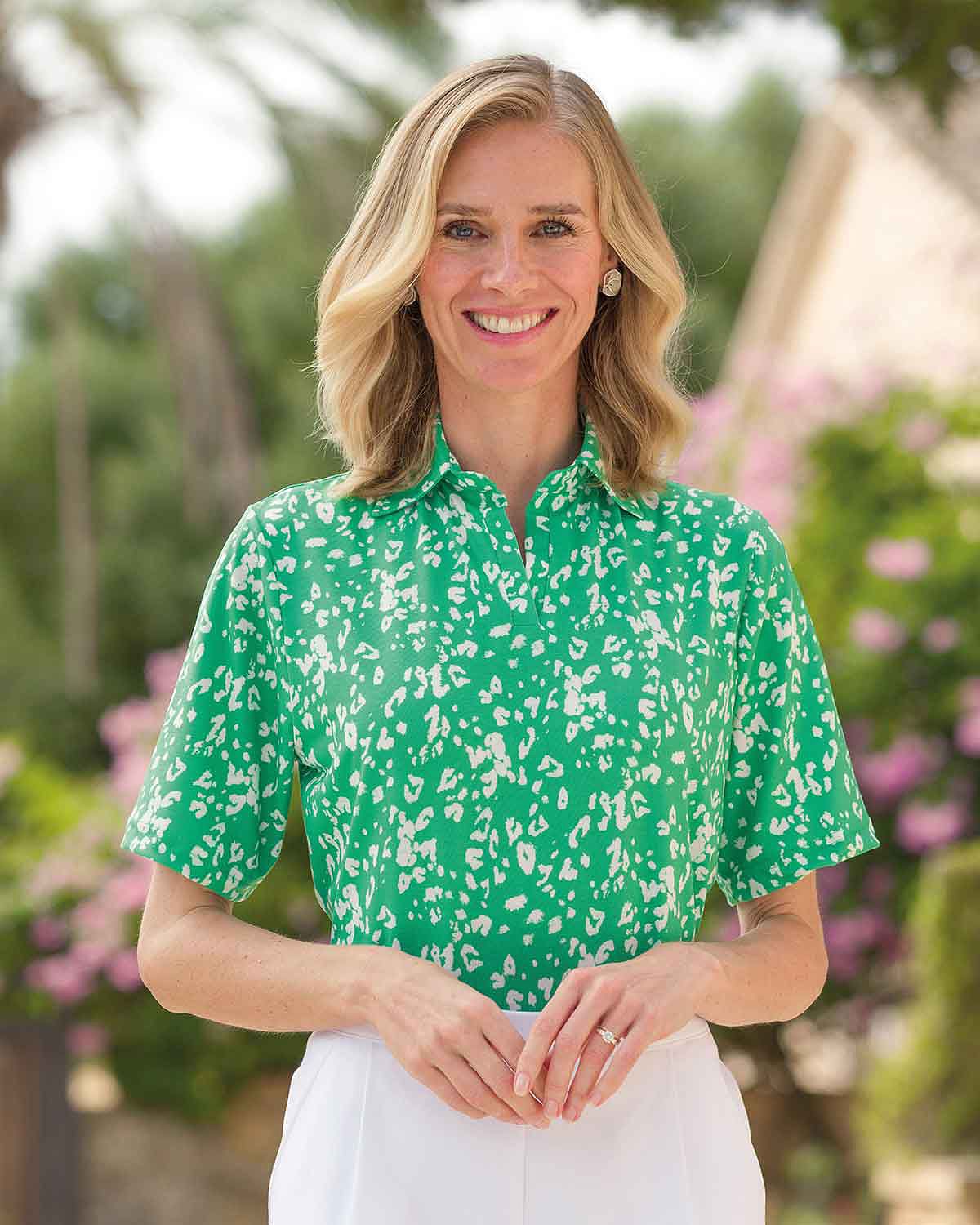 Delilah Floral Short Sleeved Polo Top