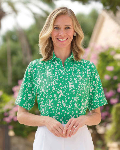 Delilah Floral Short Sleeved Polo Top