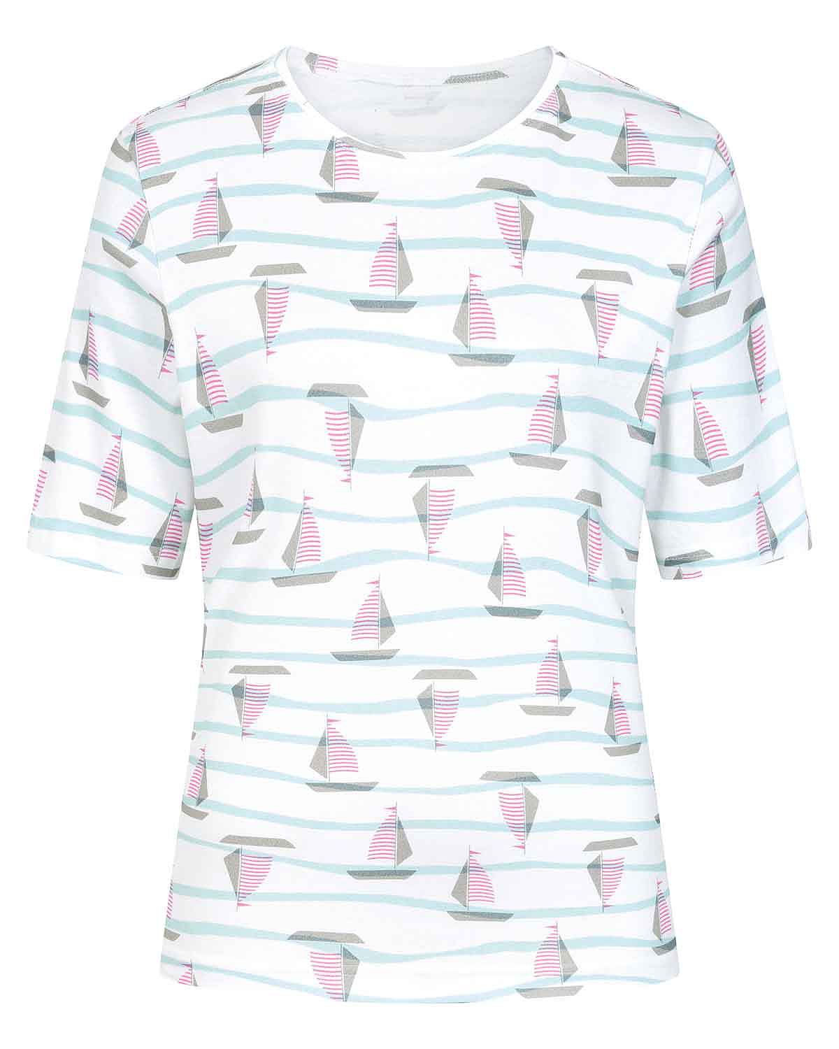 Amani Patterned Short Sleeved Cotton Leisure Top