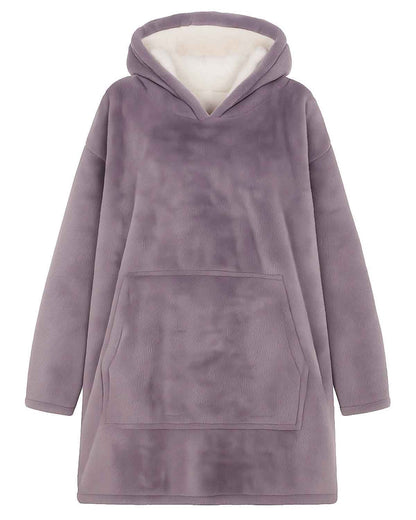 Ladies Lilac Fleece Pullover Style Blanket Hoodie