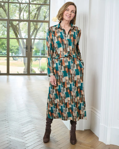 Winona Lined Patterned Viscose Mix A Line Skirt
